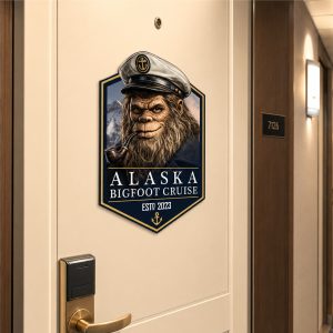 Alaska Bigfoot Cruise - 12" Die Cut Door Magnet